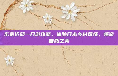 东京近郊一日游攻略，体验日本乡村风情，畅游自然之美