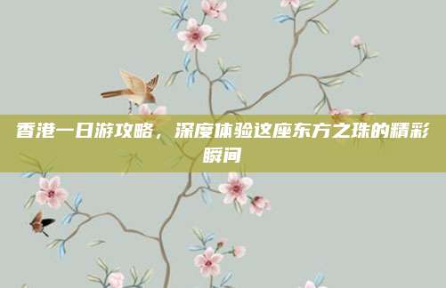 香港一日游攻略，深度体验这座东方之珠的精彩瞬间