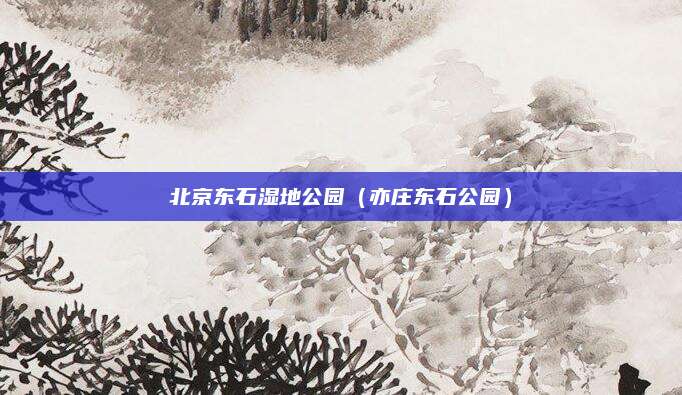 北京东石湿地公园（亦庄东石公园）