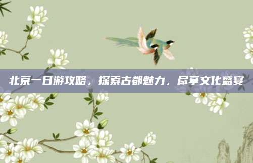北京一日游攻略，探索古都魅力，尽享文化盛宴