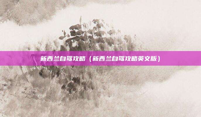 新西兰自驾攻略(新西兰自驾攻略英文版)