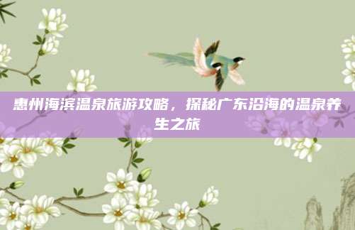 惠州海滨温泉旅游攻略，探秘广东沿海的温泉养生之旅