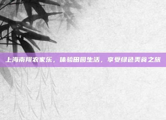 上海南翔农家乐，体验田园生活，享受绿色美食之旅