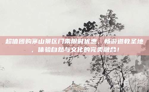 超值团购茅山景区门票限时优惠，畅游道教圣地，体验自然与文化的完美融合！