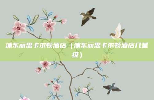 浦东丽思卡尔顿酒店（浦东丽思卡尔顿酒店几星级）