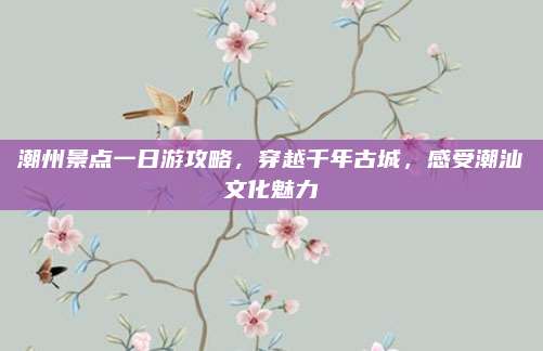 潮州景点一日游攻略，穿越千年古城，感受潮汕文化魅力