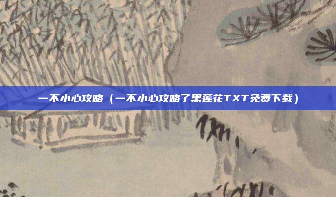 一不小心攻略(一不小心攻略了黑莲花TXT免费下载)