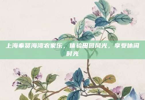 上海奉贤海湾农家乐，体验田园风光，享受休闲时光