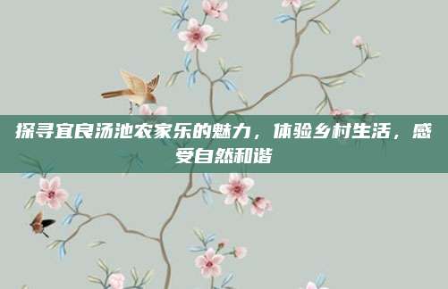探寻宜良汤池农家乐的魅力，体验乡村生活，感受自然和谐