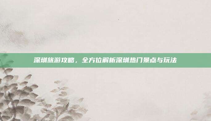 深圳旅游攻略，全方位解析深圳热门景点与玩法