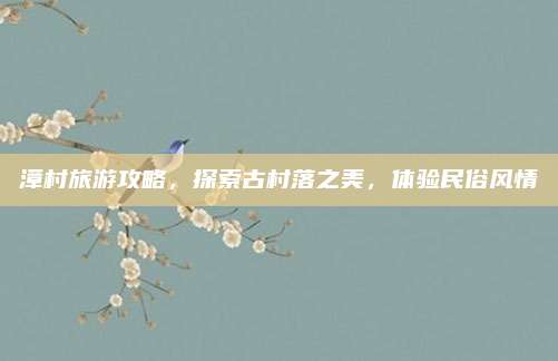 漳村旅游攻略，探索古村落之美，体验民俗风情