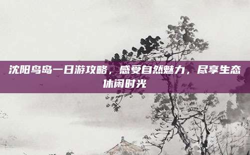 沈阳鸟岛一日游攻略，感受自然魅力，尽享生态休闲时光