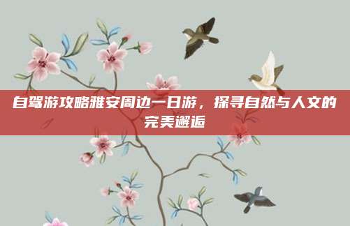 自驾游攻略雅安周边一日游，探寻自然与人文的完美邂逅