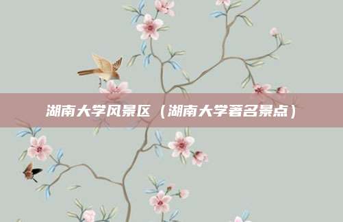 湖南大学风景区(湖南大学著名景点)