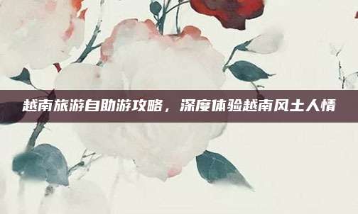 越南旅游自助游攻略，深度体验越南风土人情