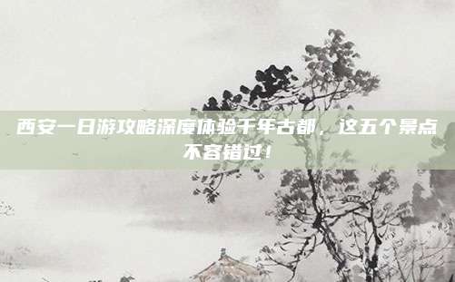西安一日游攻略深度体验千年古都，这五个景点不容错过！