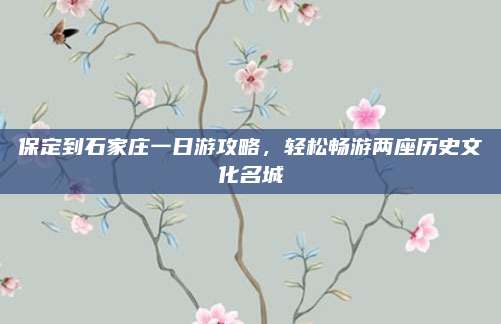 保定到石家庄一日游攻略，轻松畅游两座历史文化名城