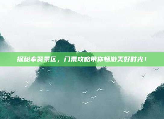 探秘奉贤景区，门票攻略带你畅游美好时光！