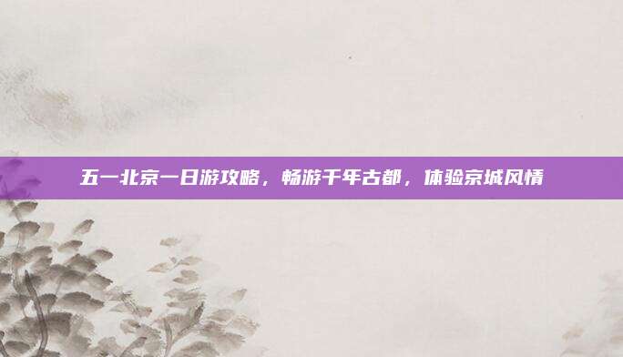 五一北京一日游攻略，畅游千年古都，体验京城风情
