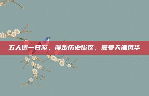 五大道一日游，漫步历史街区，感受天津风华