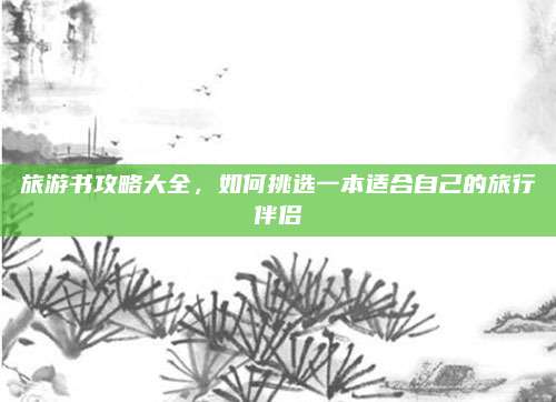 旅游书攻略大全，如何挑选一本适合自己的旅行伴侣