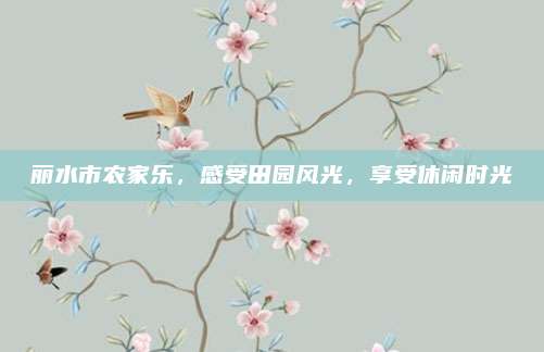 丽水市农家乐，感受田园风光，享受休闲时光