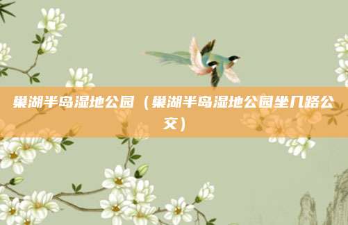 巢湖半岛湿地公园(巢湖半岛湿地公园坐几路公交)