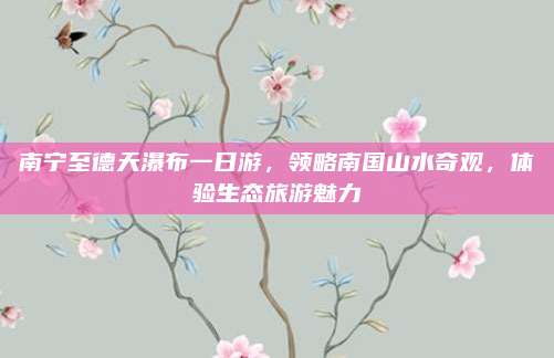 南宁至德天瀑布一日游，领略南国山水奇观，体验生态旅游魅力