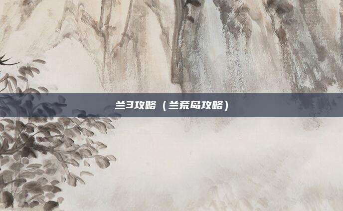 兰3攻略（兰荒岛攻略）