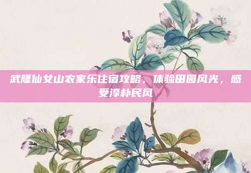 武隆仙女山农家乐住宿攻略,体验田园风光,感受淳朴民风