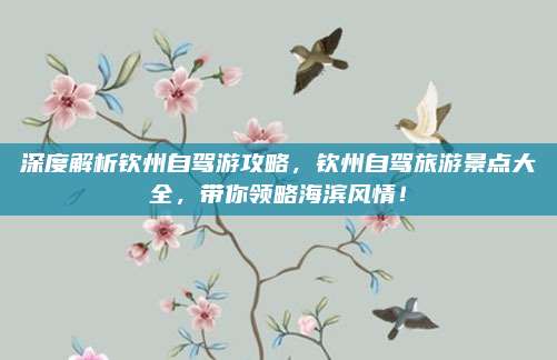 深度解析钦州自驾游攻略，钦州自驾旅游景点大全，带你领略海滨风情！