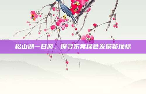 松山湖一日游，探寻东莞绿色发展新地标