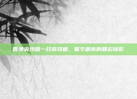 香港尖沙咀一日游攻略，繁华都市的精彩缩影