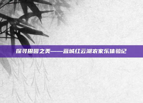 探寻田园之美——营城红云湖农家乐体验记