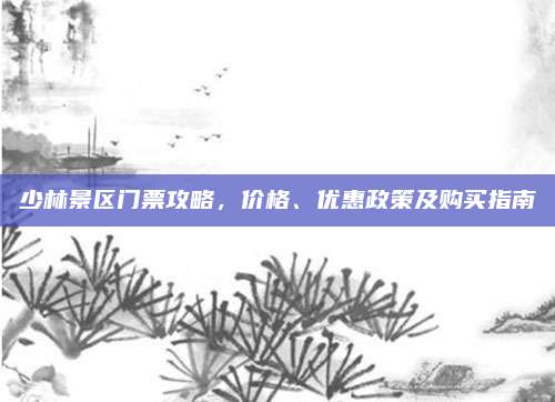 少林景区门票攻略，价格、优惠政策及购买指南