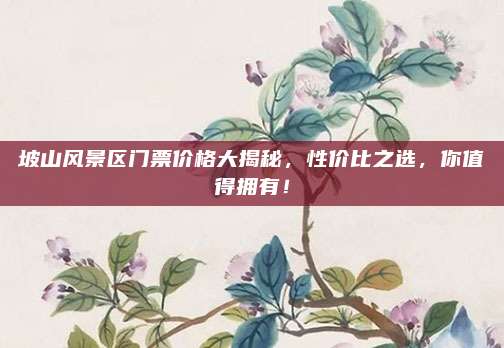 坡山风景区门票价格大揭秘，性价比之选，你值得拥有！