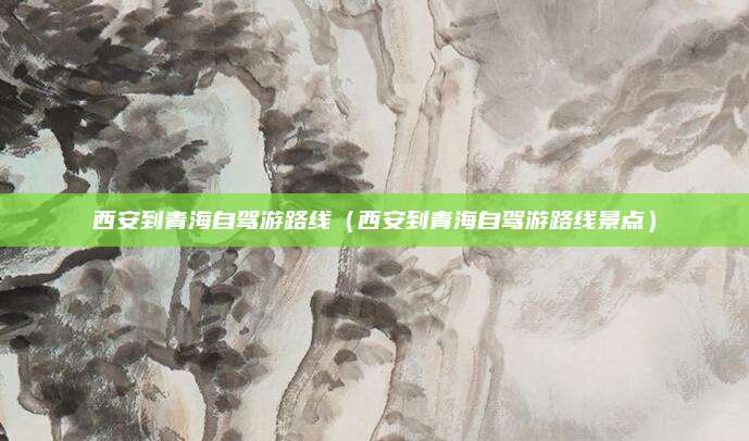 西安到青海自驾游路线(西安到青海自驾游路线景点)