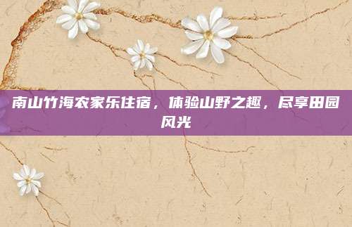 南山竹海农家乐住宿，体验山野之趣，尽享田园风光