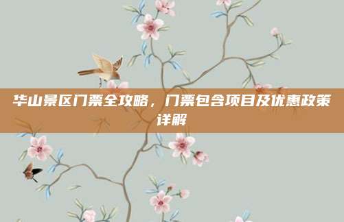 华山景区门票全攻略，门票包含项目及优惠政策详解