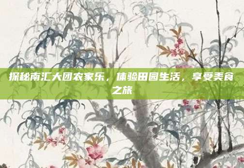 探秘南汇大团农家乐,体验田园生活,享受美食之旅