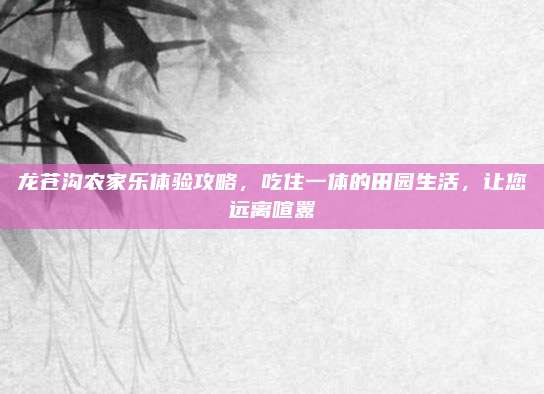 龙苍沟农家乐体验攻略，吃住一体的田园生活，让您远离喧嚣