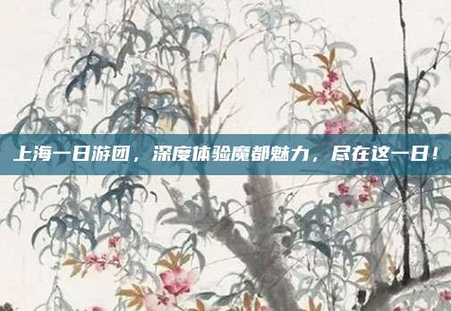 上海一日游团，深度体验魔都魅力，尽在这一日！