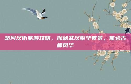 楚河汉街旅游攻略，探秘武汉繁华夜景，体验古都风华