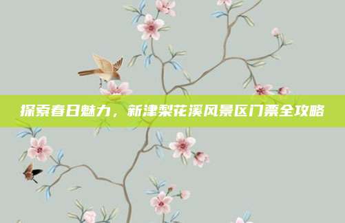 探索春日魅力，新津梨花溪风景区门票全攻略