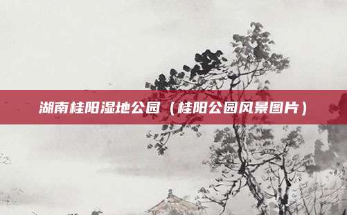 湖南桂阳湿地公园(桂阳公园风景图片)