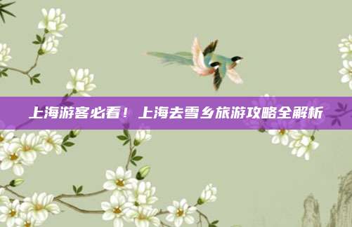 上海游客必看！上海去雪乡旅游攻略全解析