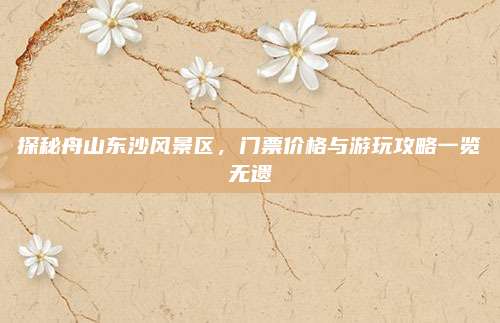 探秘舟山东沙风景区，门票价格与游玩攻略一览无遗