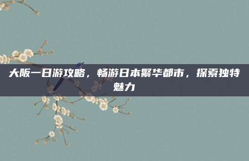大阪一日游攻略,畅游日本繁华都市,探索独特魅力
