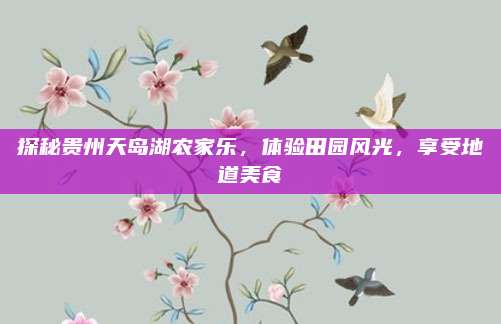 探秘贵州天岛湖农家乐,体验田园风光,享受地道美食
