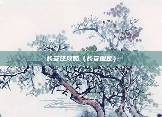 长安汪攻略(长安遗迹)